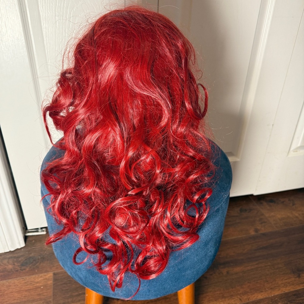 Long Red Curly Wig Costume Cosplay Party Wig